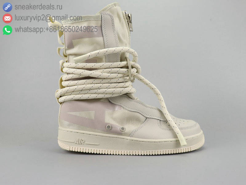 NIKE AIR FORCE 1 SF AF1 HIGH BEIGE WHITE LEATHER UNISEX SKATE SHOES
